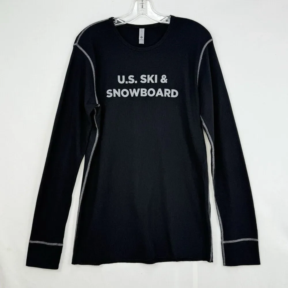 NEXT LEVEL BLACK THERMAL LONG SLEEVE SIZE L T-SHIRT U.S. SKI & SNOWBOARD